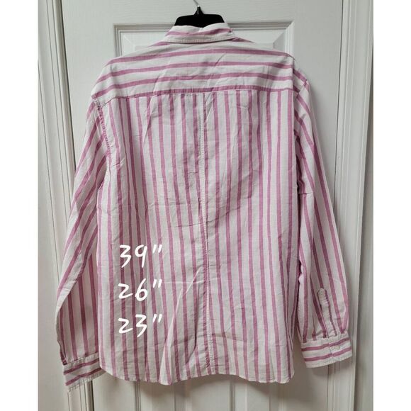 Frank & Eileen Relaxed Button-Up Strips Shirt L - Picture 2 of 11